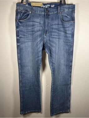 Wrangler Retro Men’s Slim Bootcut Jeans 38x32 Medium Wash Western Rodeo Cowboy